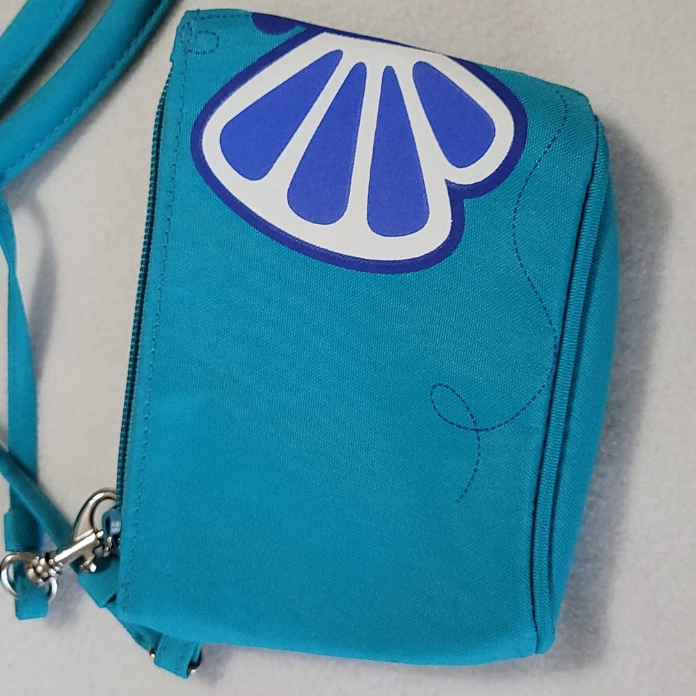 NEW Large Canvas Beach Tote Bag 17 X 11 X 7 Butterfly Summer Living Blue 2pc set - Picture 7 of 14
